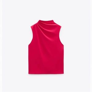 Zara Red Sleeveless Blouse